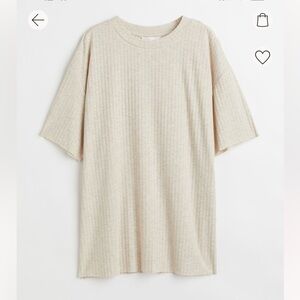 Casual Beige Ribbed Women's Top